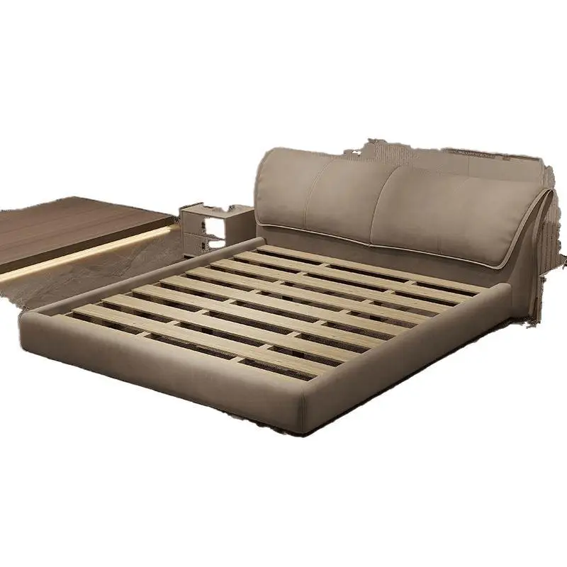 

Light luxury style, flannel bed, double, master bedroom, household, air pressure, soft bag, fabric art