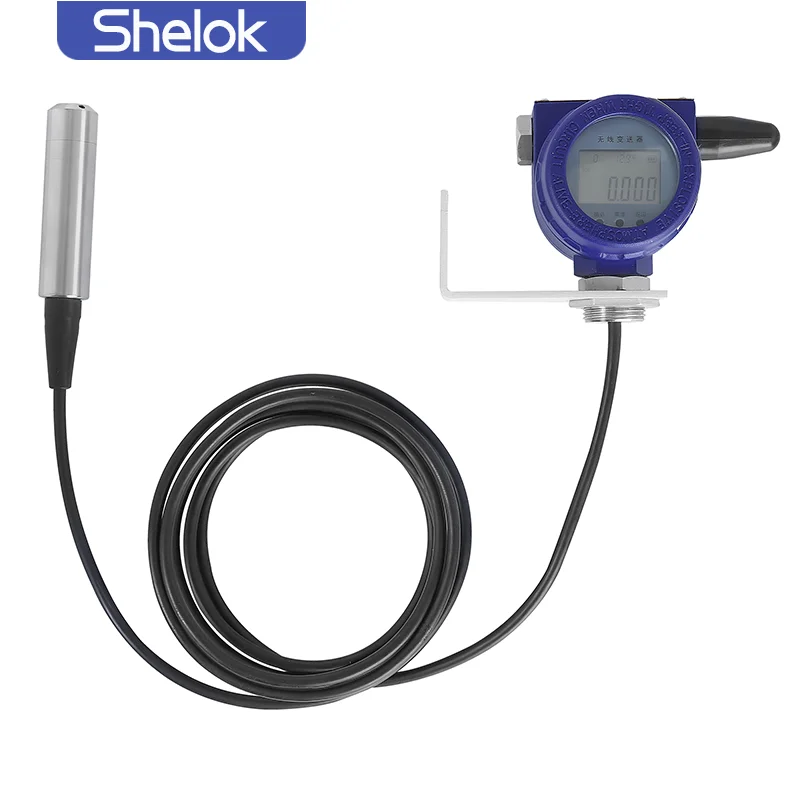 Shelok submersible 4-20ma 60m LCD display High Accuracy 4G Iot Smart Levels Wireless Liquid Level Sensor