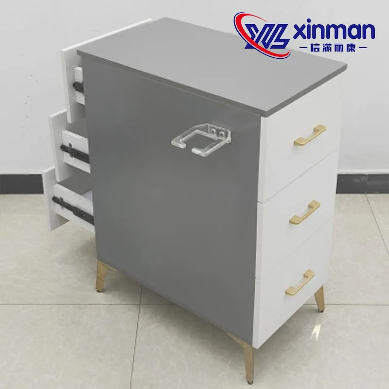 Work Cabinet Simple Red Hair Salon Barber Shop Tool Cabinet Hairdressing Storage Locker Sub Tool Table Cart