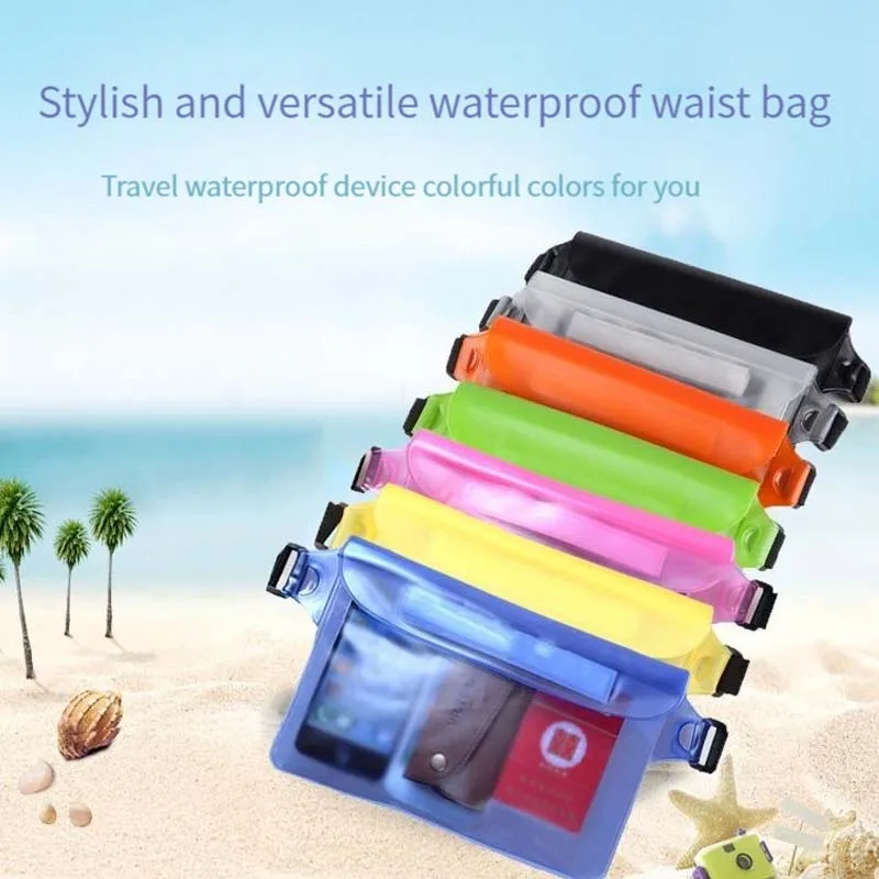 Waterproof Swimming Bag Ski Drift Diving Shoulder Waist Pack Bag Underwater Mobile Phone Bags Case Cover For Beach Boat Sports