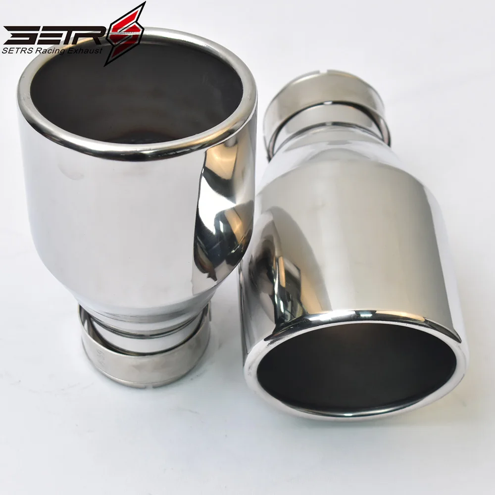 1Pc Universal Slashed Stainless Steel Angled Flange Exhaust Pipe Curly Muffler Tip