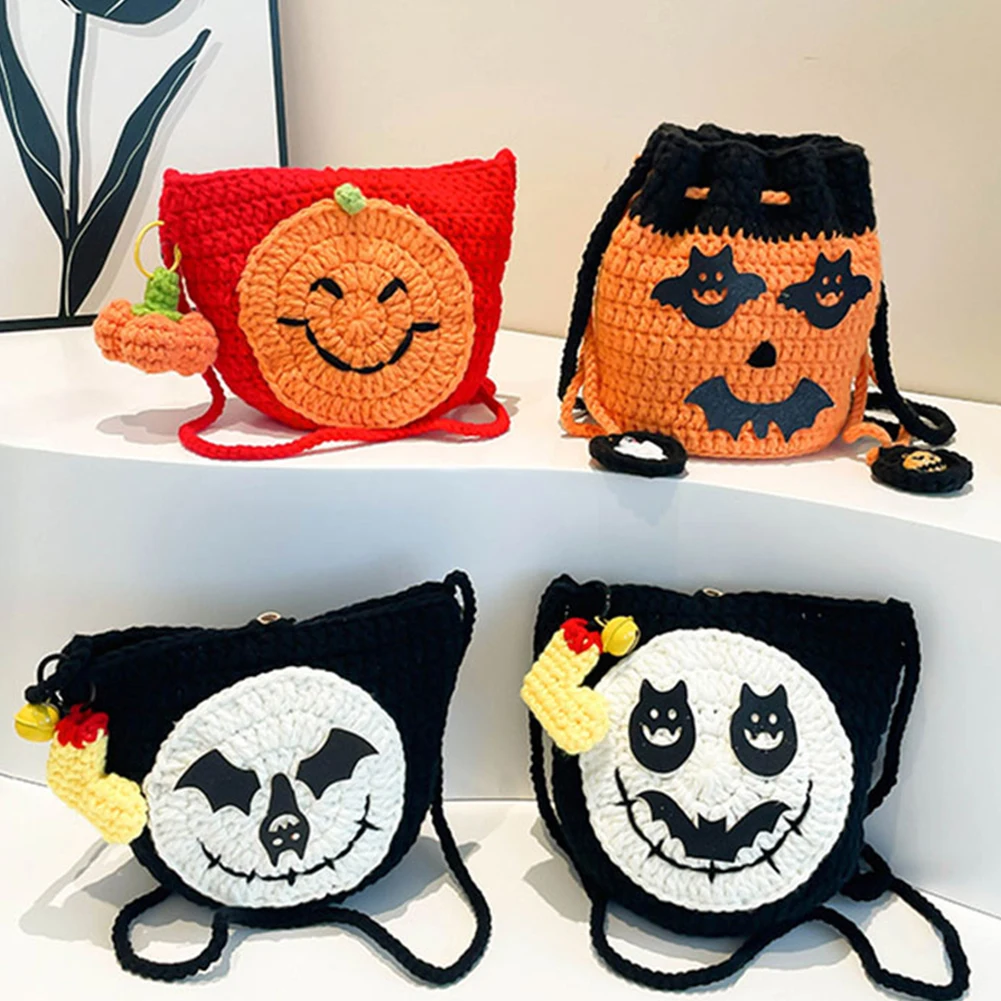 

Holloween Crochet Crossbody Bag Cartoon for Women Messenger Bag Novelty Handbag Funny Satchel Purse for Shopping Travel