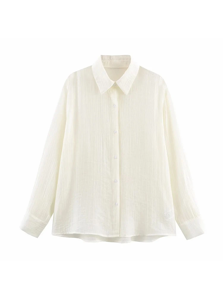 

New Hot Arrival Button-up Top for Ladies Women New Elegant Fashionable Blouse Clothing Loose Long Sleeve Versatile Shirt