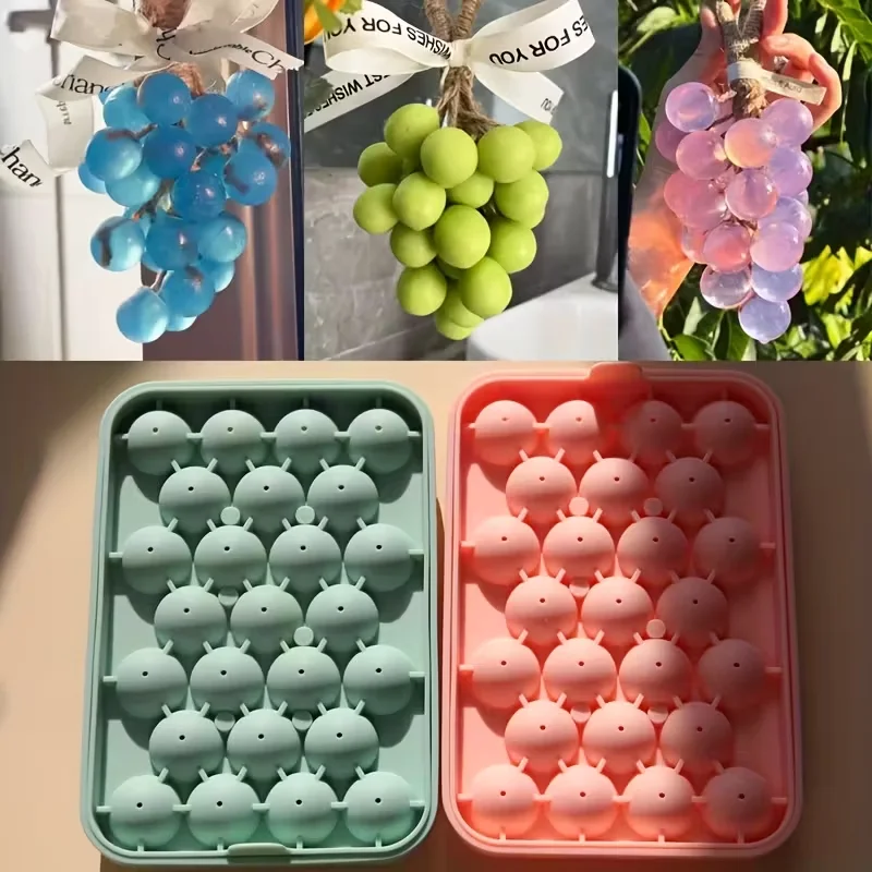 Juego de moldes de jabón para velas hechos a mano de una cuerda de uva, Material de silicona, forma redonda, moldes de jabón hechos a mano con bolas de uva, moldes para velas