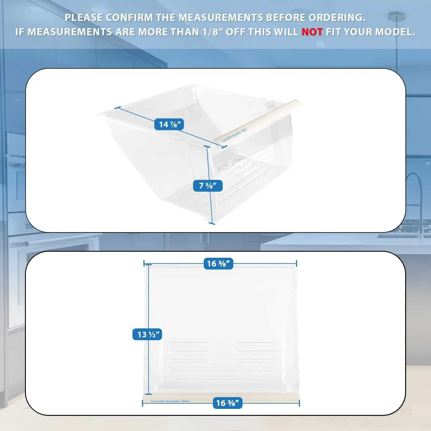 

Модернизированный 2188664 (нижний), совместимый с холодильником Whirlpool — WP2188656, WP2188664