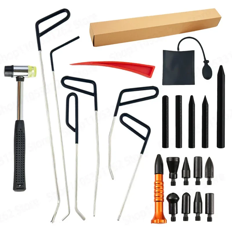 Car Depression Raised Hail Pit Crowbar Set, Free Sheet Metal Spray Paint Repair Non-marking Body Repair Tool