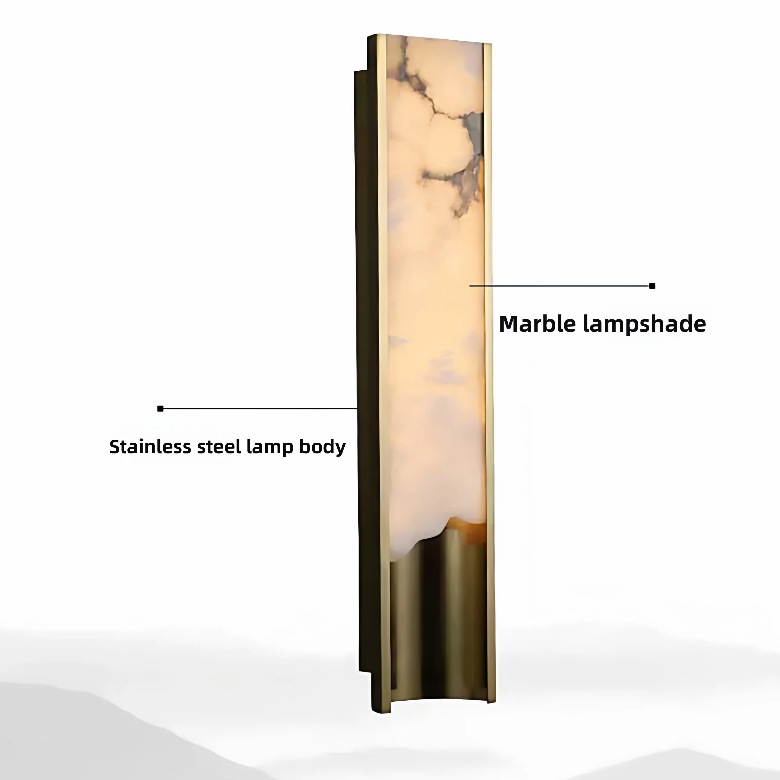 Modern Natural Onyx Wall Sconce Luxury Brass Frame LED Wall Light Linear Marble Vanity Lamp for Bathroom Bedroom Living Room