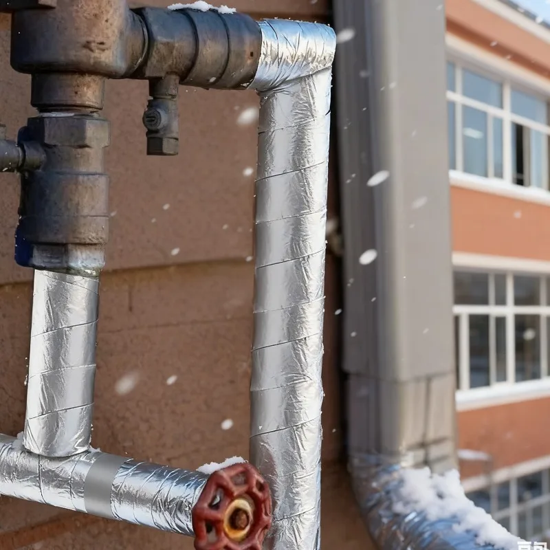 التجمد الأنابيب العزل الشريط في الهواء الطلق الألومنيوم احباط المطاط رغوة الشريط الذاتي لاصق الشتاء تجميد انبوب ماء التفاف الشريط لفة #2