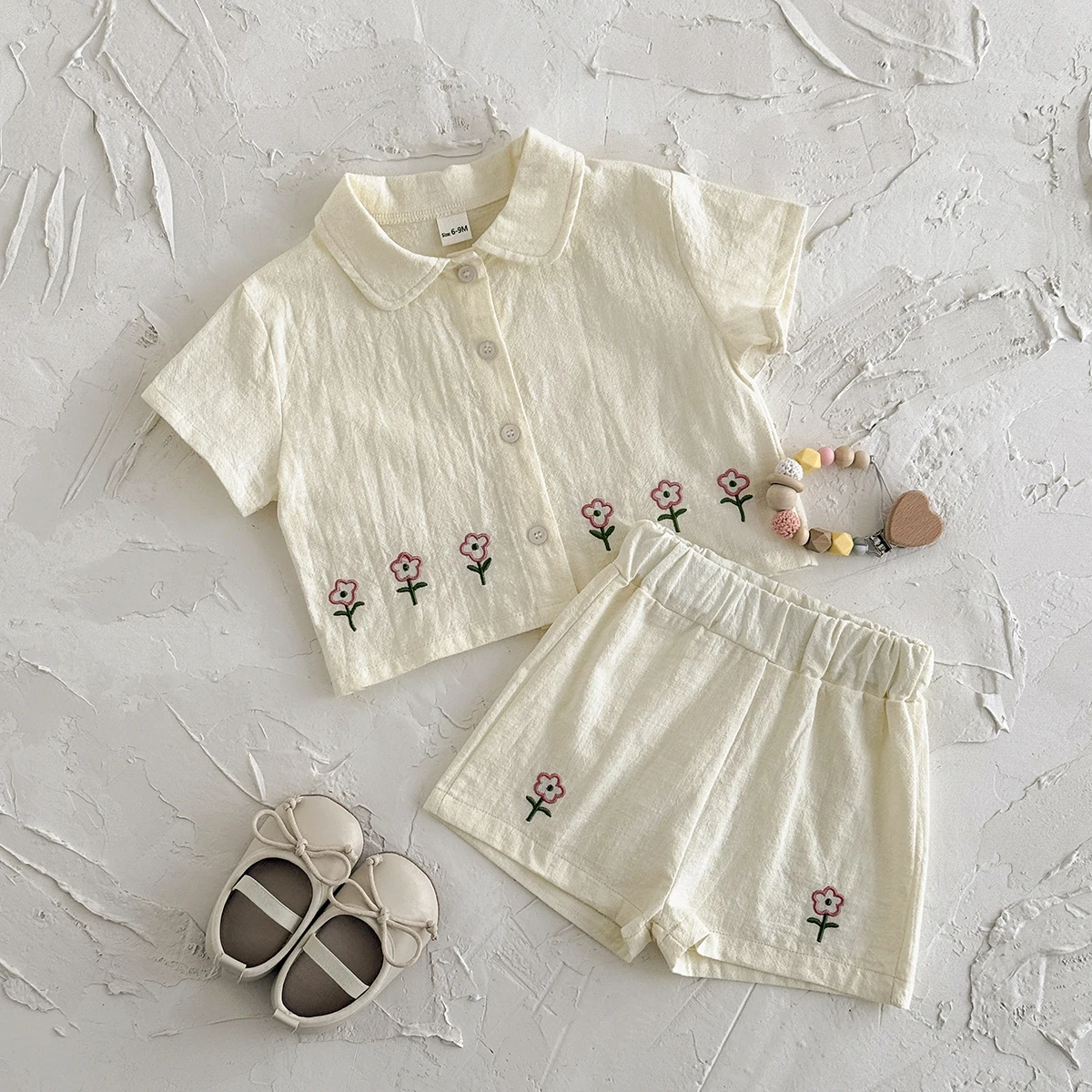 2Pcs Baby Clothes Set 0-3Y New Boys Girls Cotton Shirt Set Newborn Shirt Set Summer Cute Flower Pattern  Boys Toddler Shirt Set