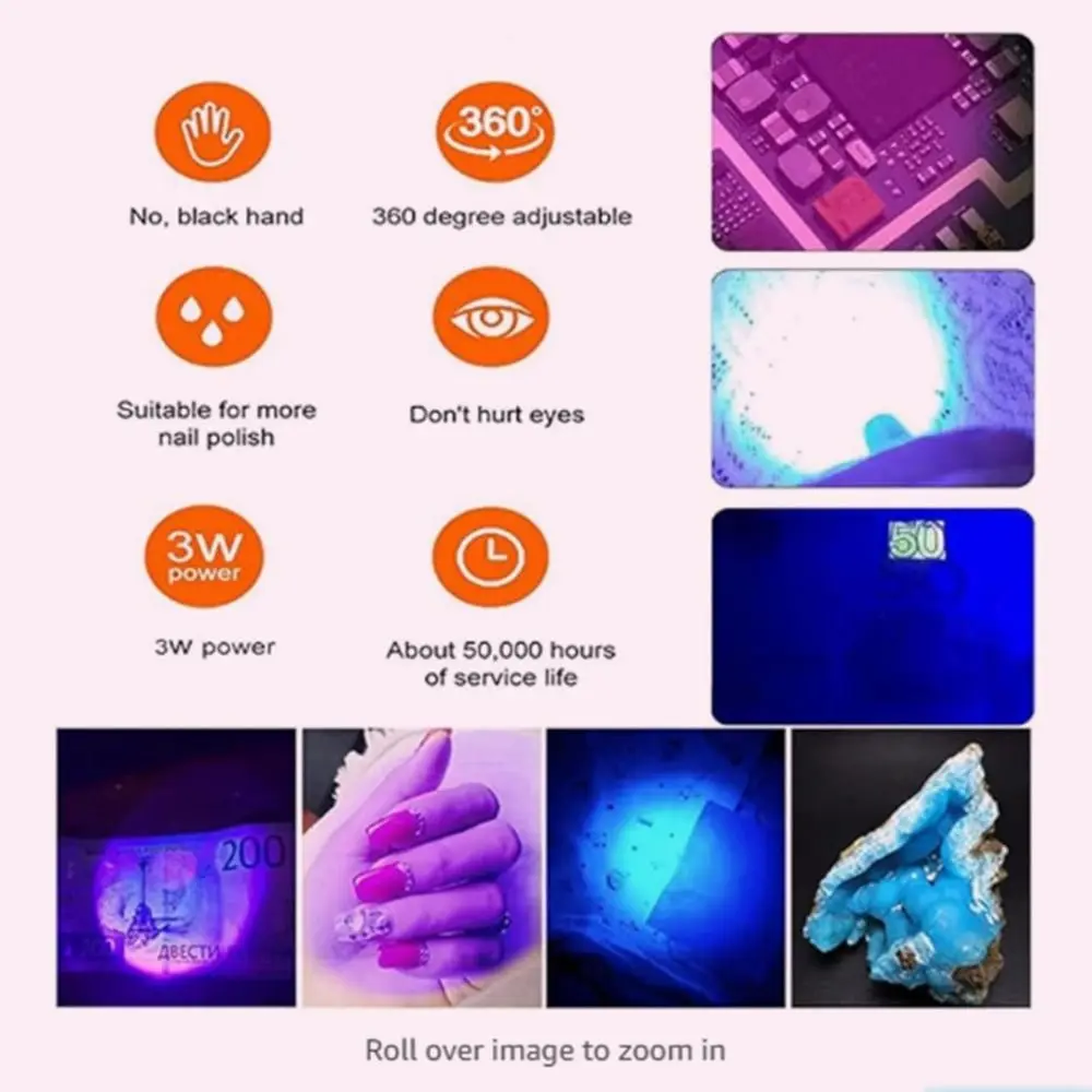 Lampada per unghie a LED UV portatile 5W/3W Interruttore a pedale Testa regolabile Asciugatrice per unghie Lampada professionale per asciugare le unghie Cura delle unghie