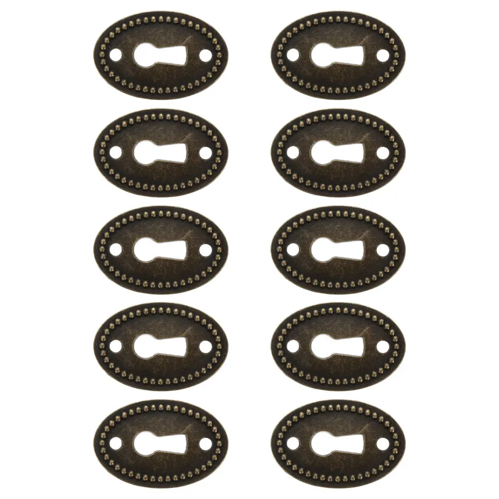 

10pcs Key Drawer Decorative Keyhole Cover Plate Insert 38x25mm Zinc Alloy Oval Dresser Furniture Hardware LockVintage Design