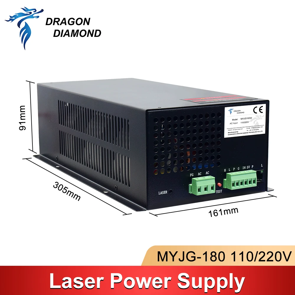 MYJG 150-180W CO2 Laser Power Supply For 100-180W  M180 Co2 Laser Tube For Co2 Laser Engraving Cutting Machine