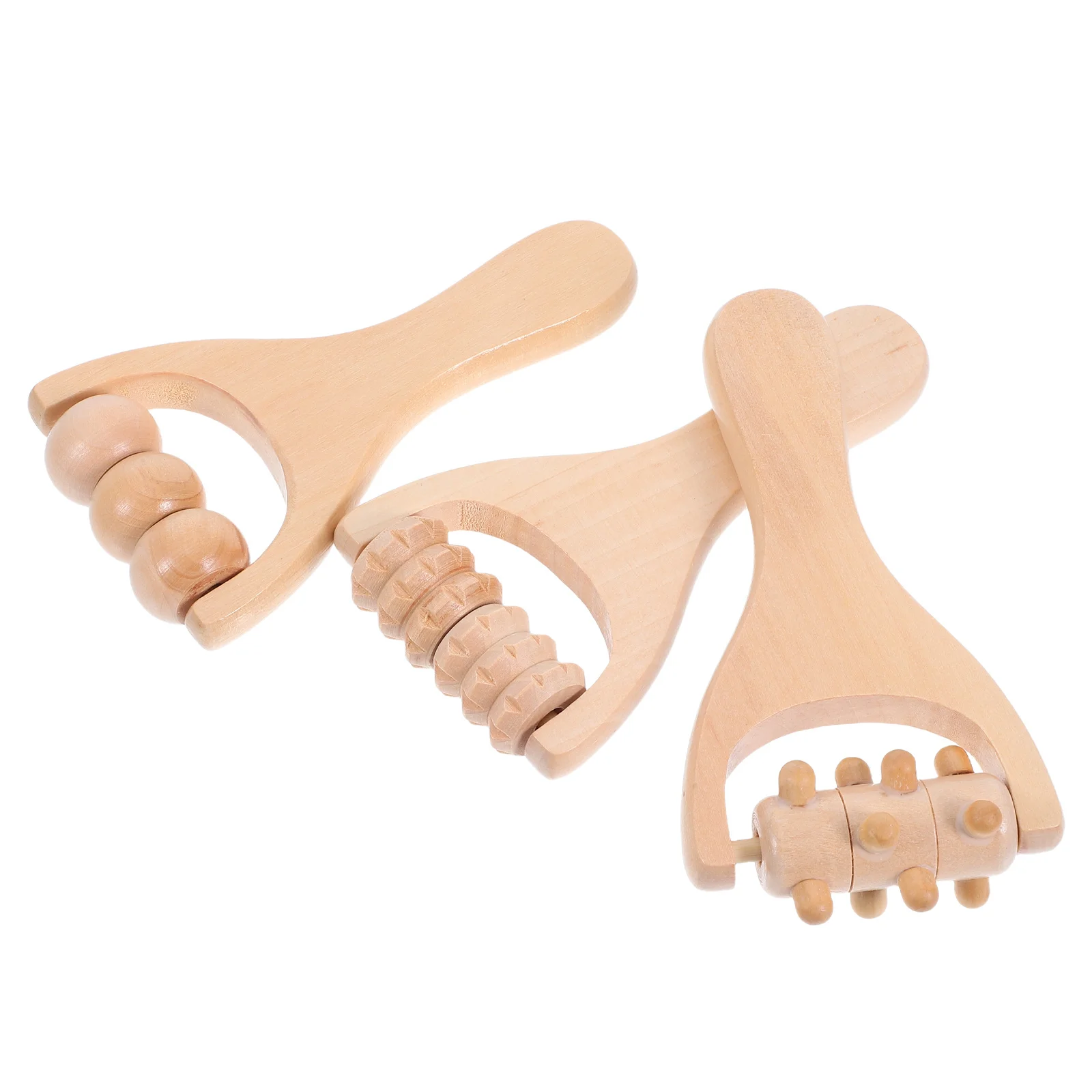 

3Pcs Wooden Massage Stick Muscle Roller Neck Back Waist Portable Handheld Manual Massager Wood Roller Stick Wooden Leg Massager
