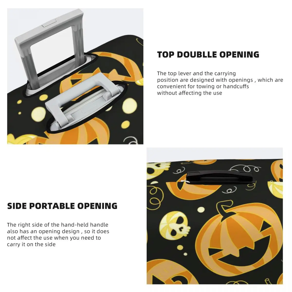 Fundas protectoras de equipaje con estampado de Halloween, cubiertas antipolvo elásticas e impermeables para maletas de 18 a 32 pulgadas, accesorios de viaje