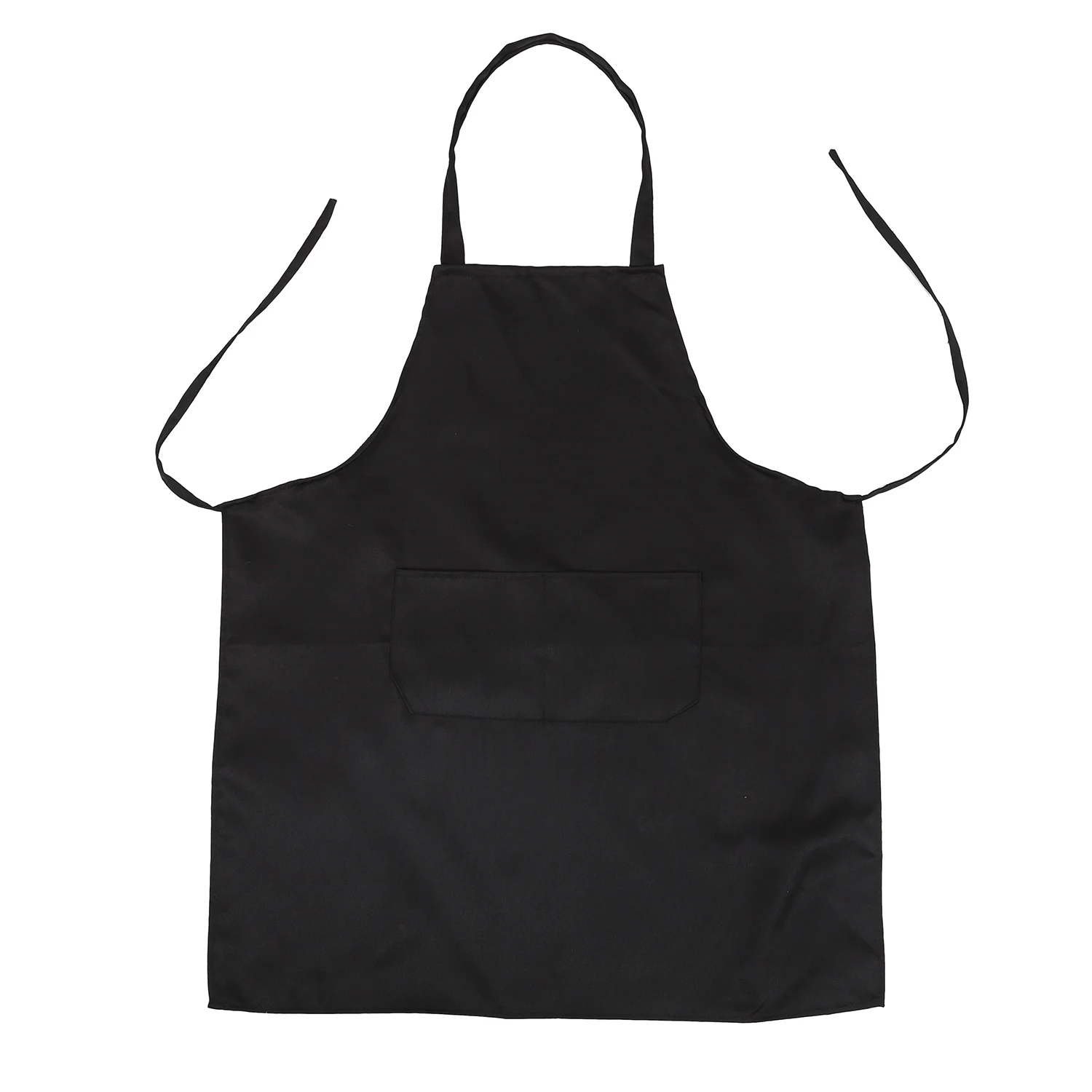 Unisex 2 Pocket Black Kitchen Apron Bib One Size in Medium