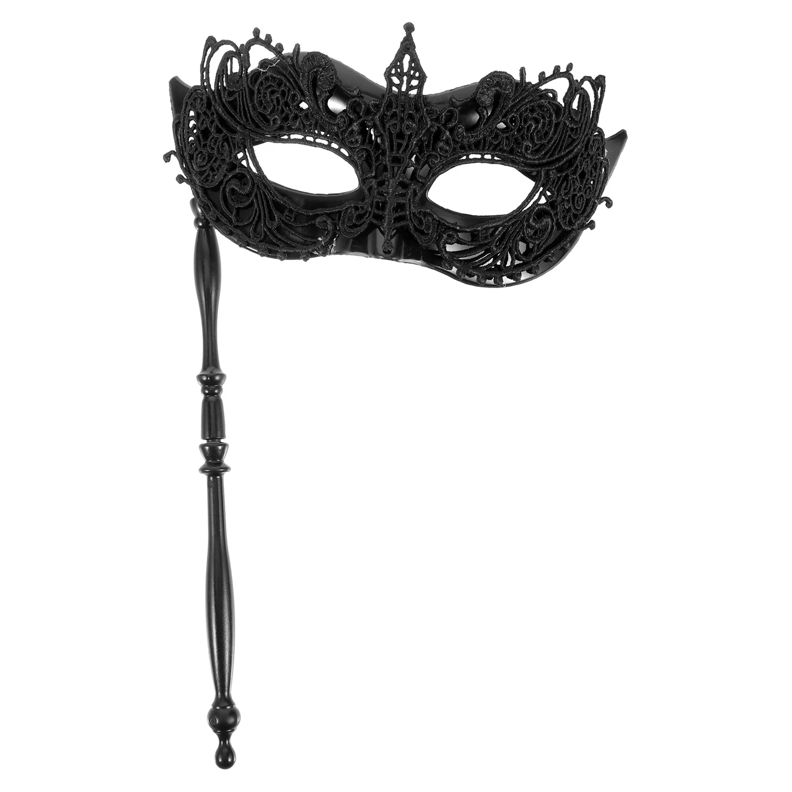 Lace Hand Mask Women Prop Masquerade with Stick Halloween Party Face Cover Masks Ball Aldult Fancy Dress