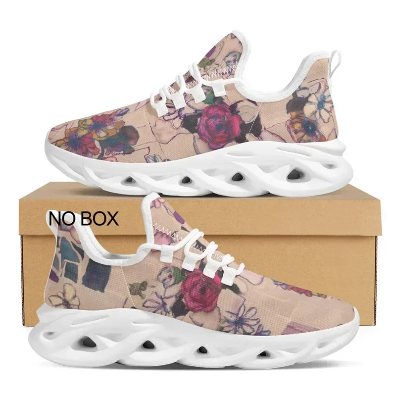 

Vintage Flowers Flats Shoes Women 3D Design Couple Casual Sneakers Breathable Lace-up Men Walking Durable 2022 Trendy