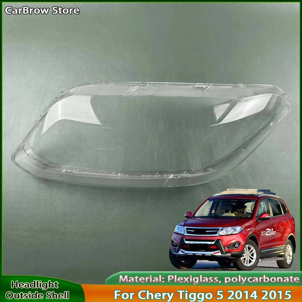 

Headlights Lens Cover For Chery Tiggo 5 2014 2015 Car Accessories Headlamps Transparent Lampshades Lamp Shell