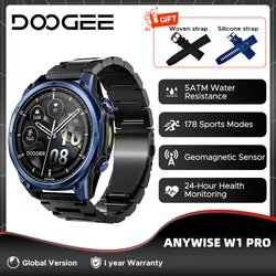 DOOGEE Anywise W1 Pro Smart Watch 5ATM Dual-Band GPS Offline Maps 170+ Sports Modes 18 Days Battery Fitness Smartwatches
