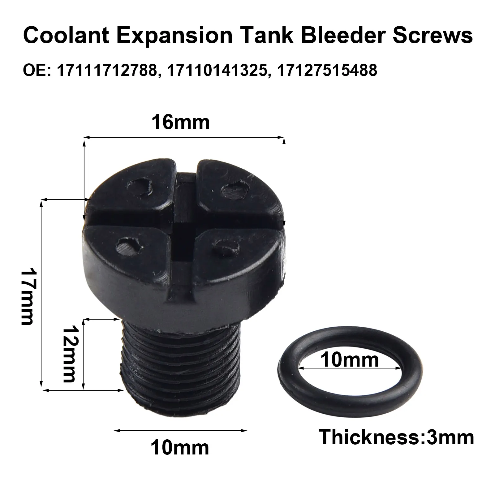 

8PCS Radiator Overflow Coolant Expansion Tank Bleed Screws For BMW- 1 3 5 7 Series X3 17111712788 Car Accessories