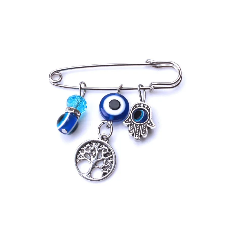 Fashion Evil Eye Hand of Fatima Owl Brooch Men Women Clothing Dress Pin Lucky Amulet Jewelry