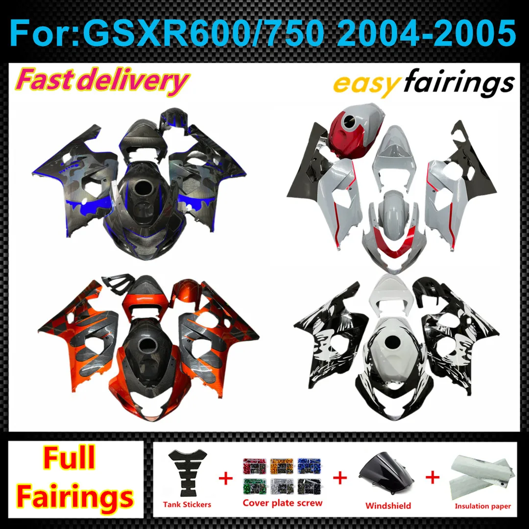 Full Body Fairing Kit High Quality ABS Plastic Fit For GSXR600 GSXR750 GSXR 600 750 K4 04‑05 Complete Fairings Panels Assembly