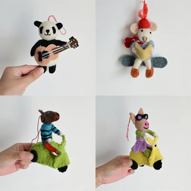 اليدوية الصوف ورأى خنزير سحر لطيف الحيوان حقيبة الكلب قلادة المفاتيح محفظة فريدة معلقة حلية الإبداعية هدية للأصدقاء