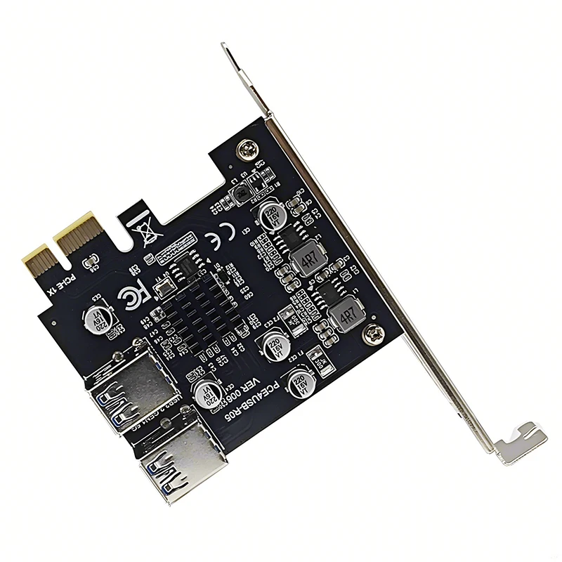 4 منافذ USB 3.2 GEN1 5Gbps PCI Express X1 إلى USB3.2 توسيع بطاقة الناهض محول محور يدعم قوس منخفض المستوى للكمبيوتر المكتبي #2