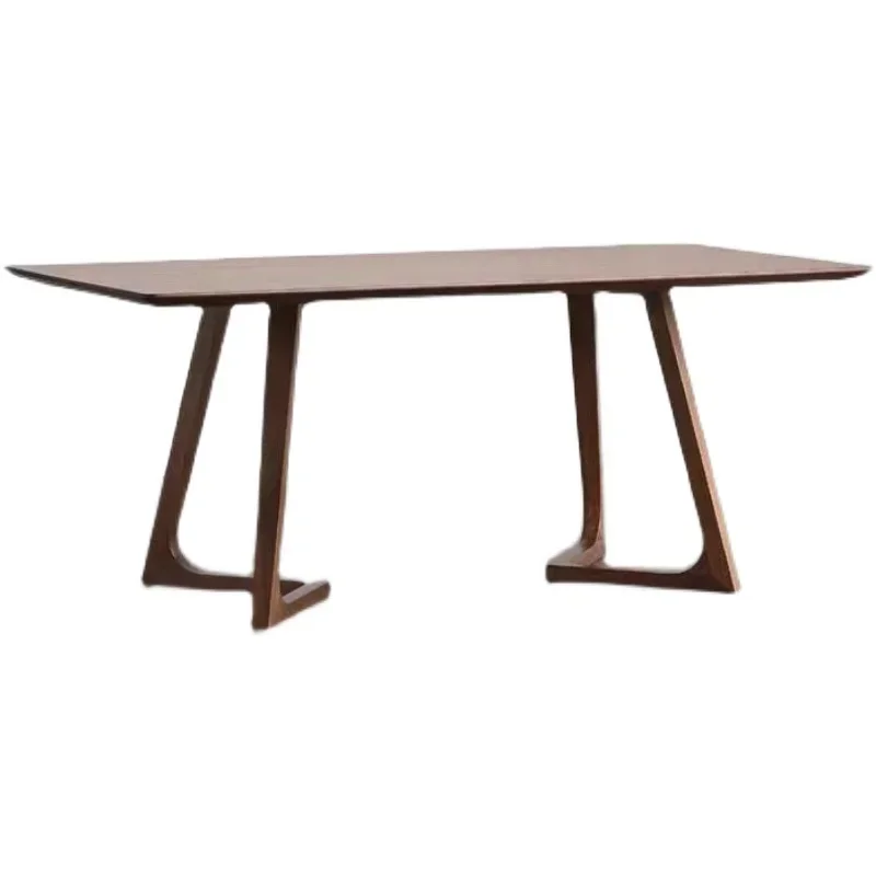 Nordic solid wood long dining table household simple negotiation coffee table casual log desk