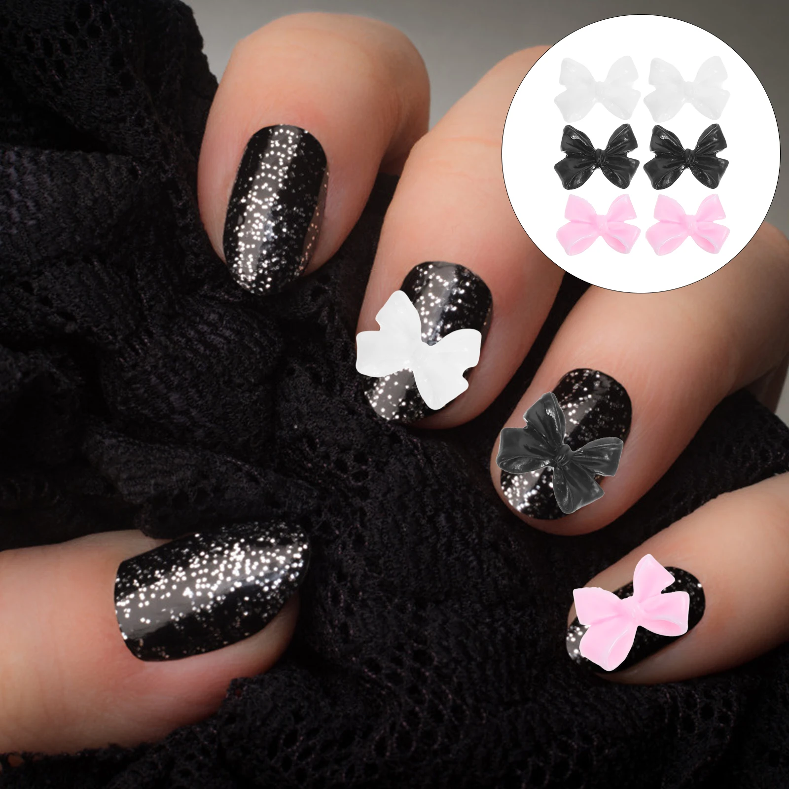 

30 Pcs Bow Nail Charms Resin Decorations for Acrylic Manicure Fingernail Accessories Supplies Lightweight Stylish