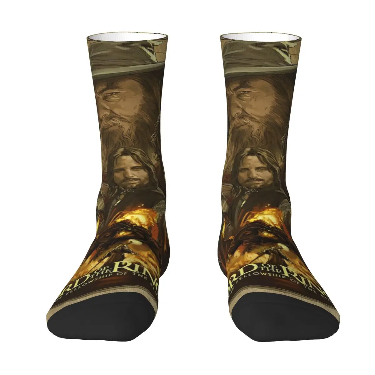 L-Lords Of The R-Rings Stockings Printed Gothic Socks Autumn Non Slip Socks Men Running Sports Quality Socks