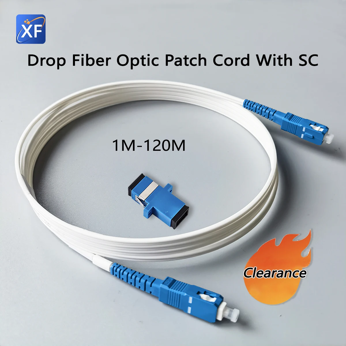 Optical Fiber Drop Cable SC/UPC-SC/UPC Single Mode Fiber Optic Cable 1M-120M Indoor OS2 Patch Cord Free Adapters