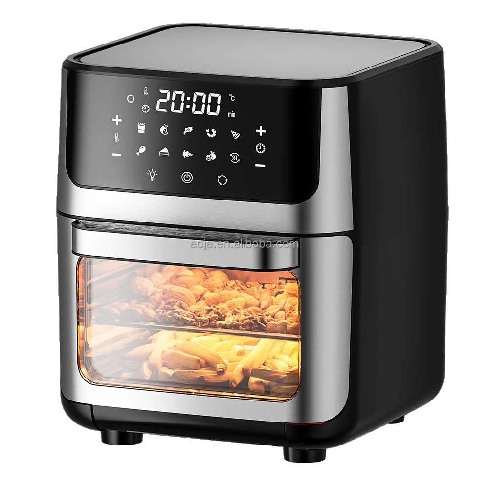 Portable Kitchen Homeuse air Fryer Stainless Steel Intelligent Touch Screen Visual air Fryer Smokeless Oven Fries Machine Fryer