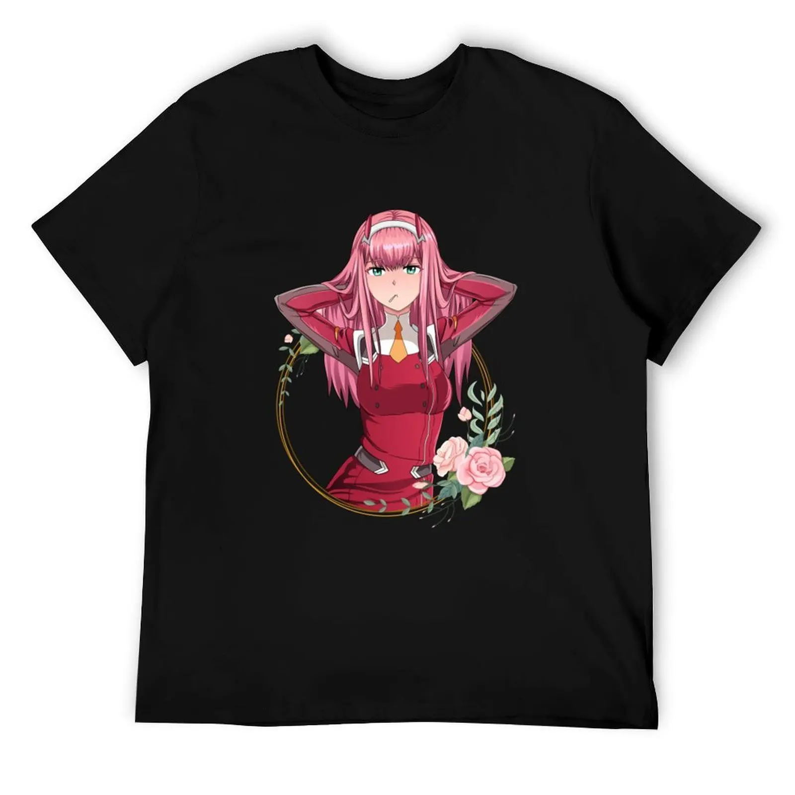 

Zero Two - Darling in the franxx T-Shirt black cotton t-shirt plain for man package t shirt for man 100 percent cotton T-Shirt