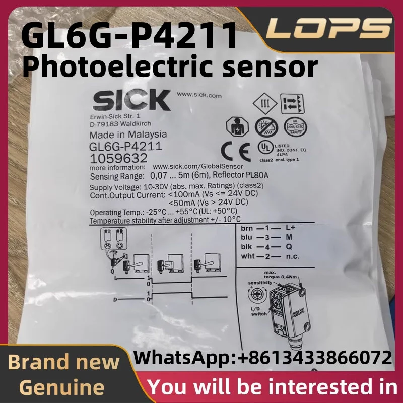 GL6G-P4211 Nuevo sensor de interruptor fotoeléctrico SICK original, gran cantidad en stock, bienvenido a consultar