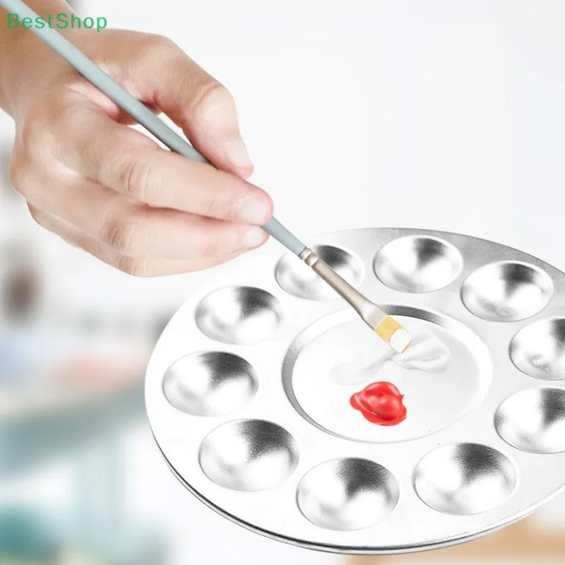 لوحة ألومنيوم للأطفال لوحة معدنية مرسومة يدويًا بألوان مائية جواش مستديرة #2