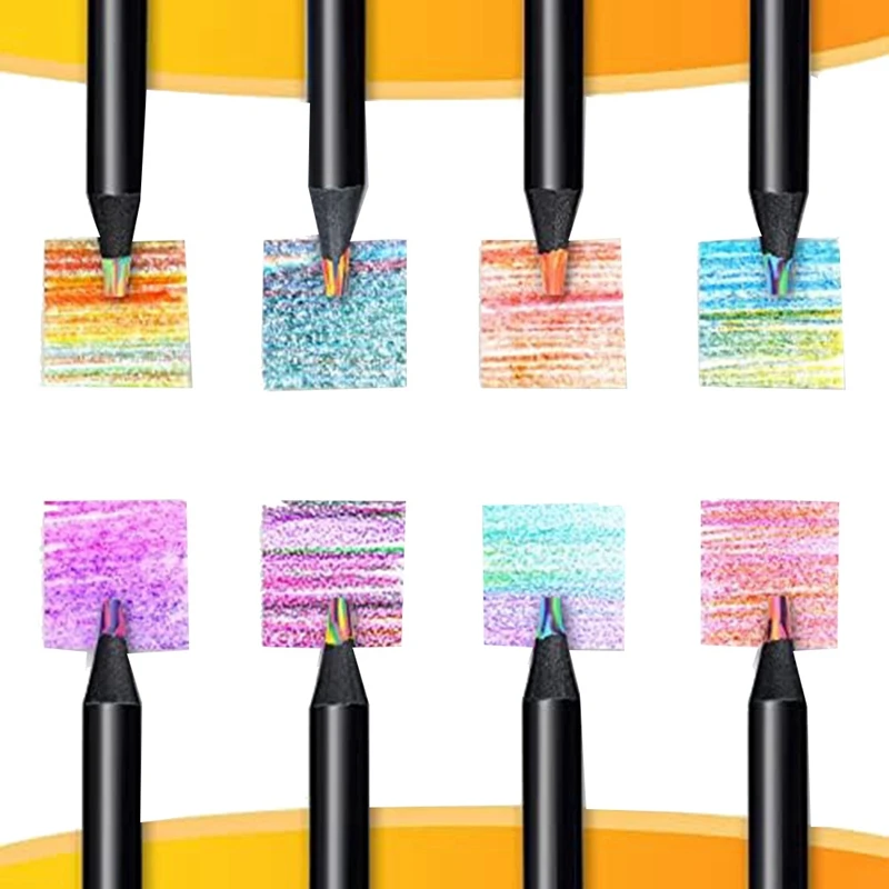 Lápices de arcoíris de 8 colores para adultos, lápices multicolores para dibujo artístico, colorear, dibujar BOCETOS