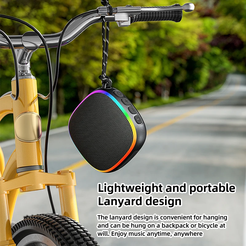 Rockmia EBS-309 Mini Portable Bluetooth 5.3 Speaker With RGB Light  Outdoor Waterproof Music Box Magnetic to Steel