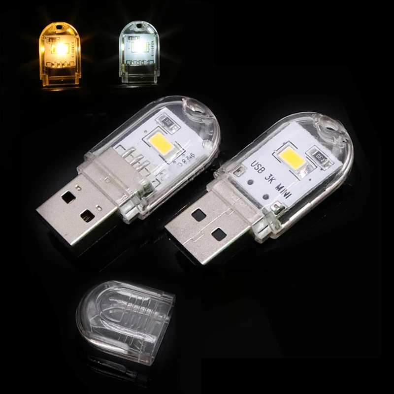 

USB Plug Lamp LED Night Light Computer Mobile Power Charging Small Book Lamps Eye Protection Table Reading Light Mini Light