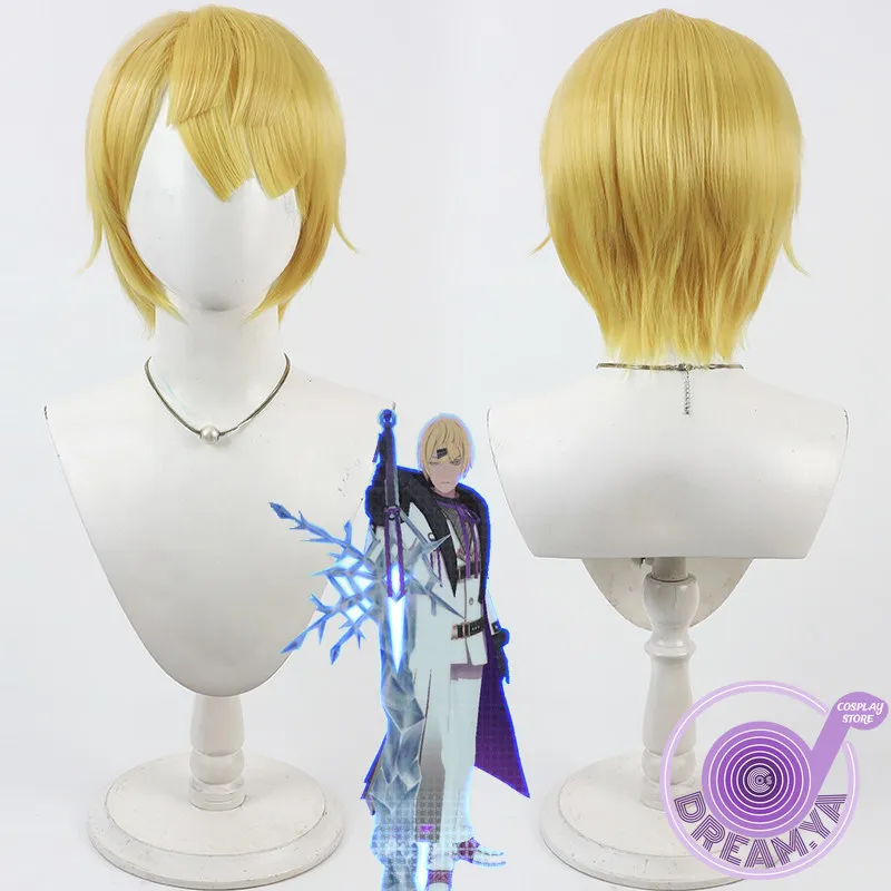 Adam Yuriev Cosplay Wig Compass Yellow / Gray Short Heat Resistant Synthetic Hair Halloween Party Role Play Carnival + Wig Cap
