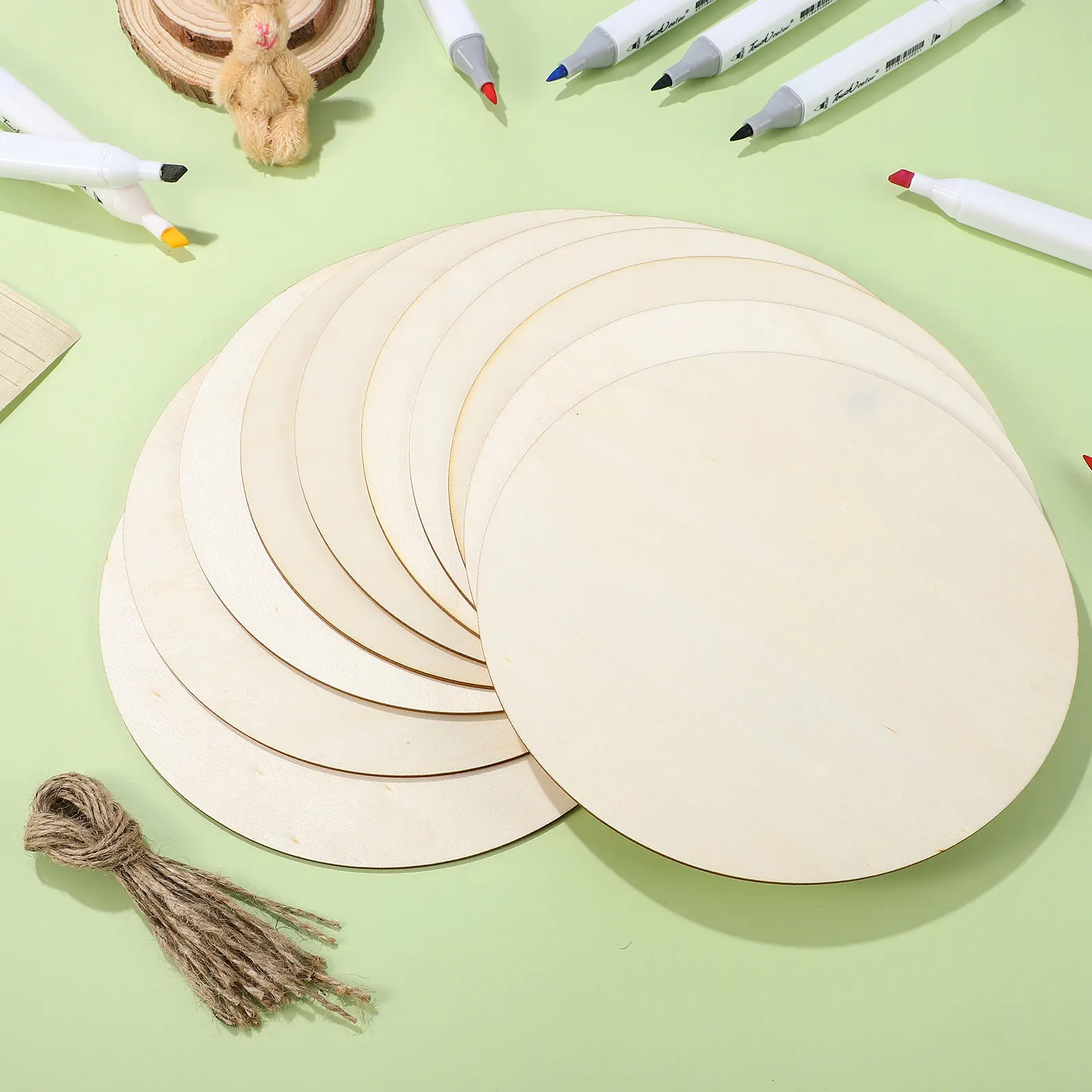 

10Pcs Round Wooden Discs Natural Wood Circles Smooth Surface for DIY Crafts Painting Wedding Decoration Blank Wood Pieces with