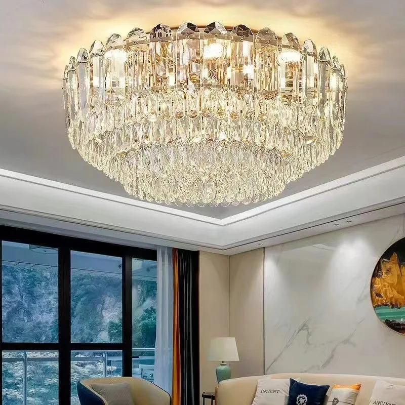 Light luxury crystal living room light home decoration ceiling light source manufacturers hotel bedroom crystal light