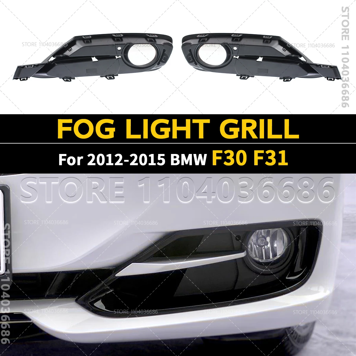 

For 2012-2015 BMW 320i 320iX 328d 328dX F30 F31 Front Bumper Fog Light Grille Trim Cover 51117300737 51117300738