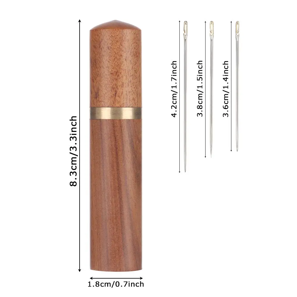 Storage Box Household Needlework Wooden Needle Case Self Threading Needles Embroidery Sewing Tools Hand Sewing Needles