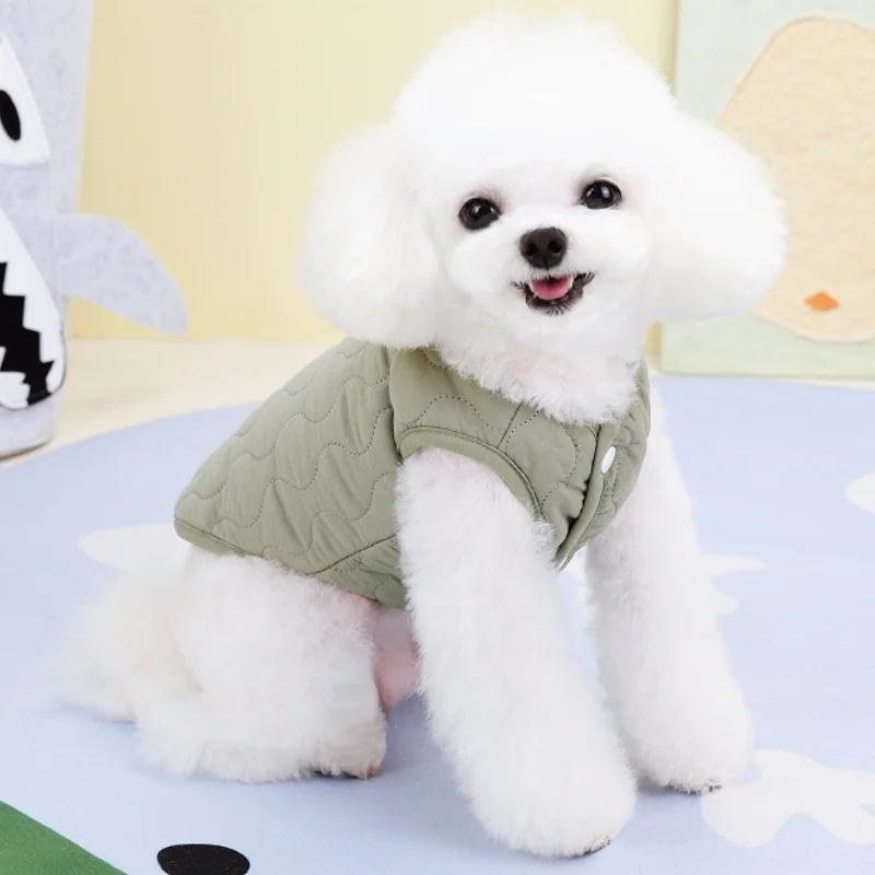 Dog Winter Warm Vest Coat Fashion Dog Clothes Cute Solid Puppy Jacket with D-Ring Soft Cat Vest Pet Coat Chihuahua Dog Clothes