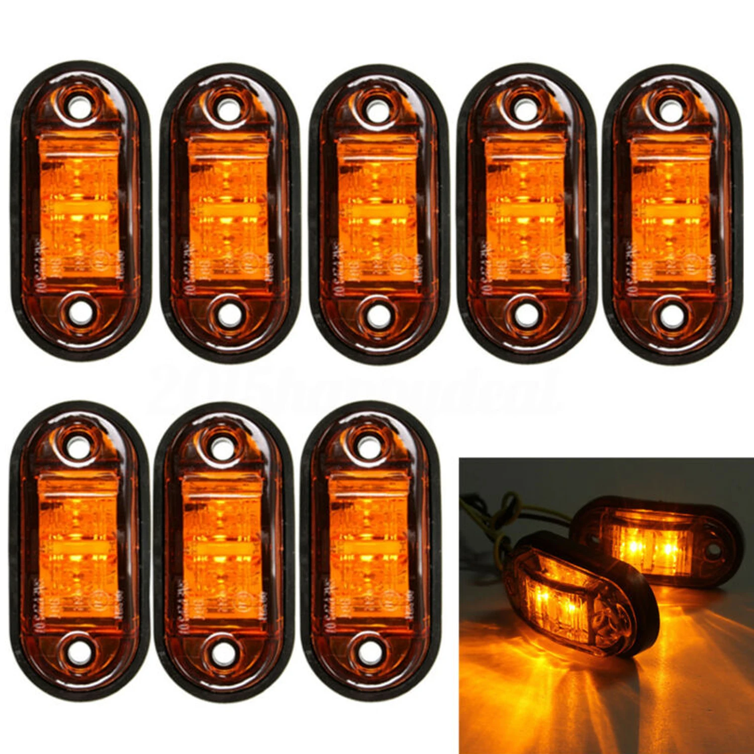 12V/24V 4/8 Pcs Car Side Marker Lights Indicator Turn Signal Lamp Universal for Car Trailer Truck Lorry