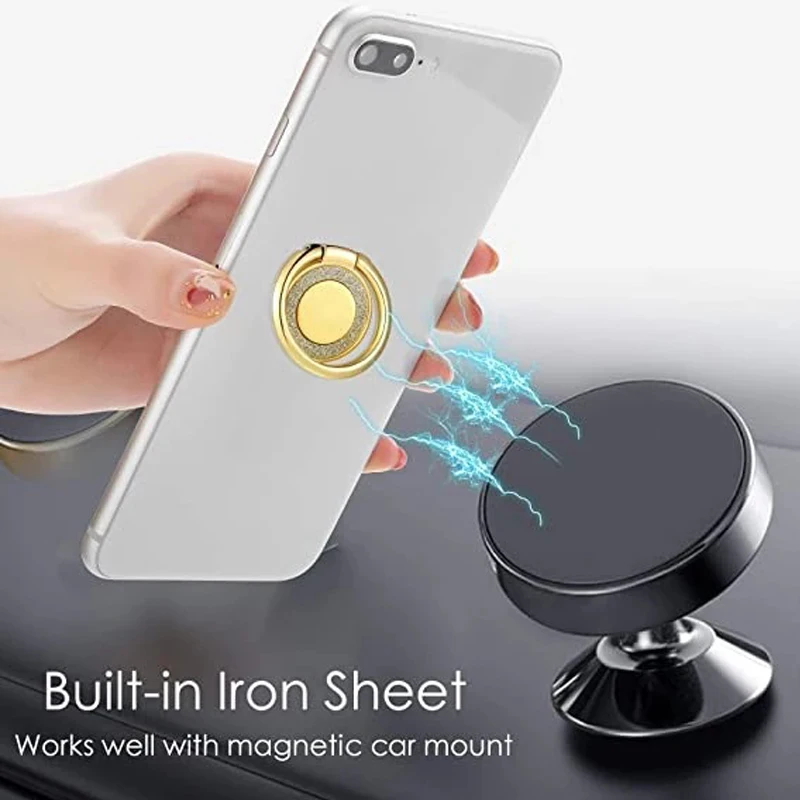 Penyangga ponsel cincin jari berkilau, stiker penyangga ponsel portabel braket cincin untuk Xiaomi iPhone 14 15
