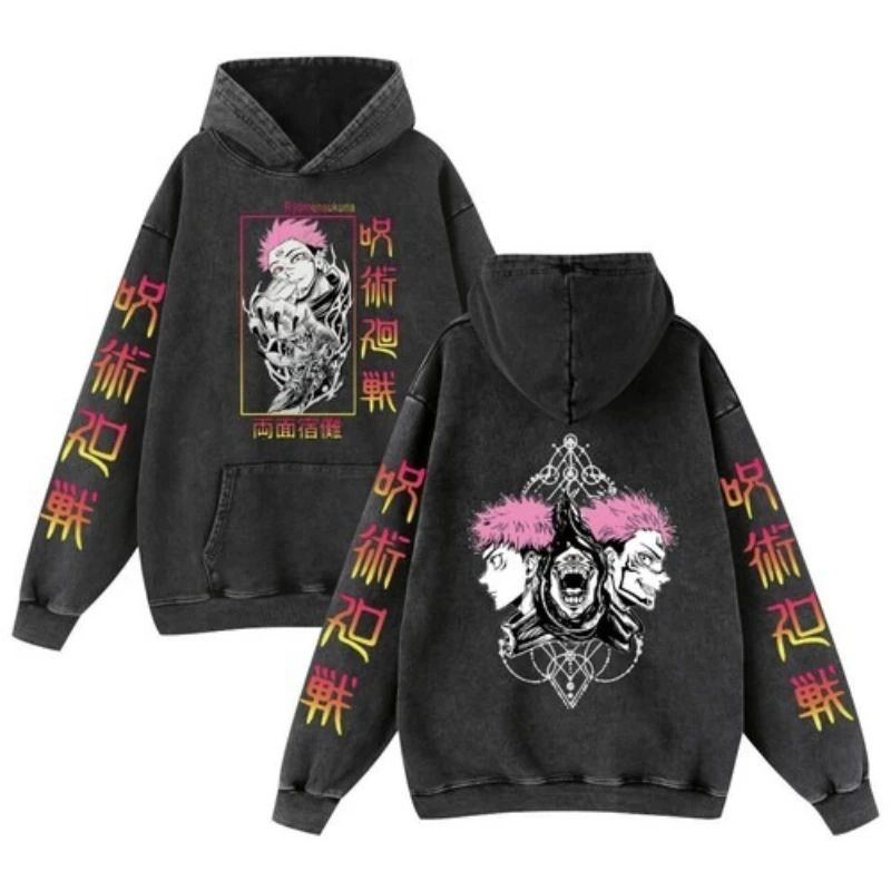 

Jujutsu Kaisen Anime Hooded Sweatshirt Washed Hoodie Autumn and Winter New Men's and Women's Loose Versatile Couple Top