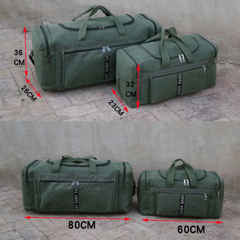 Large Capacity Canvas Travel Bag Waterproof Men\'s Shoulder Luggage Storage Bags Outdoor Trainning Fitness Sports Handbag XA927D