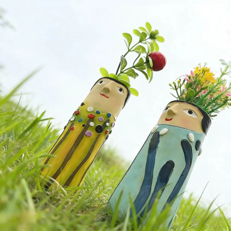 

Handmade Resin Bohemian Style Vase Creative Home Decoration Ornament Flower Arrangement Pot Plant Container Accessories